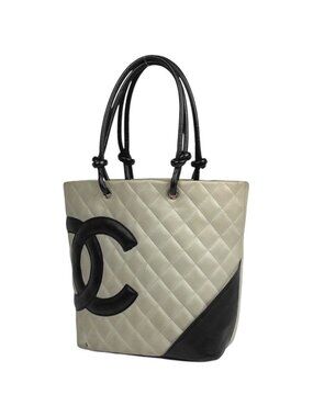 Chanel Cambon Line Medium Tote Bag Leather White